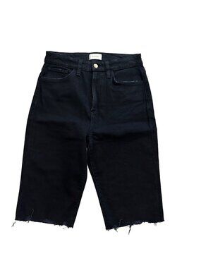 FAVORITE DAUGHTER Black Bermuda Denim Shorts Size 27 NEW